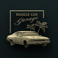 Thumbnail for MUSCLE CAR GARAGE 3D STL 3DWave