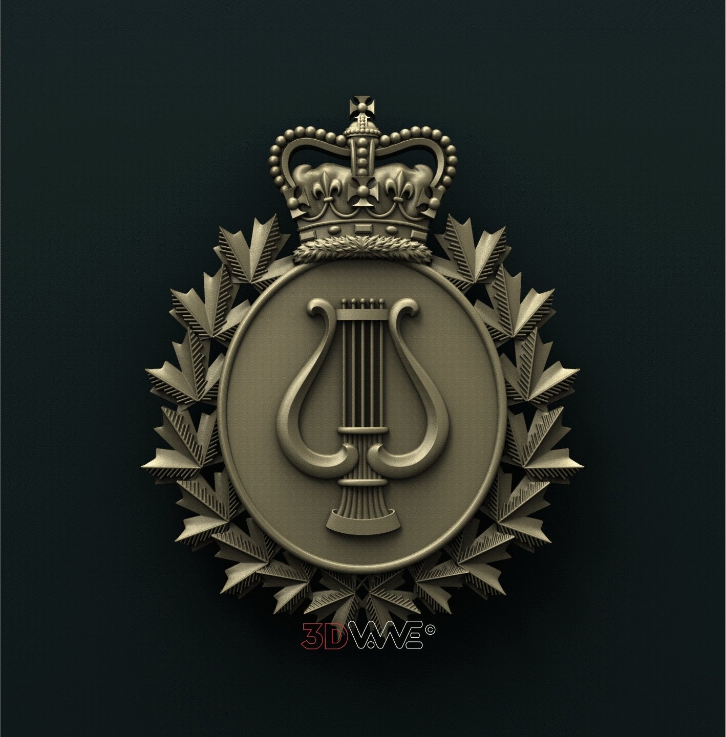 MUSIC BRANCH BADGE, CANADIAN FORCES 3D STL 3DWave