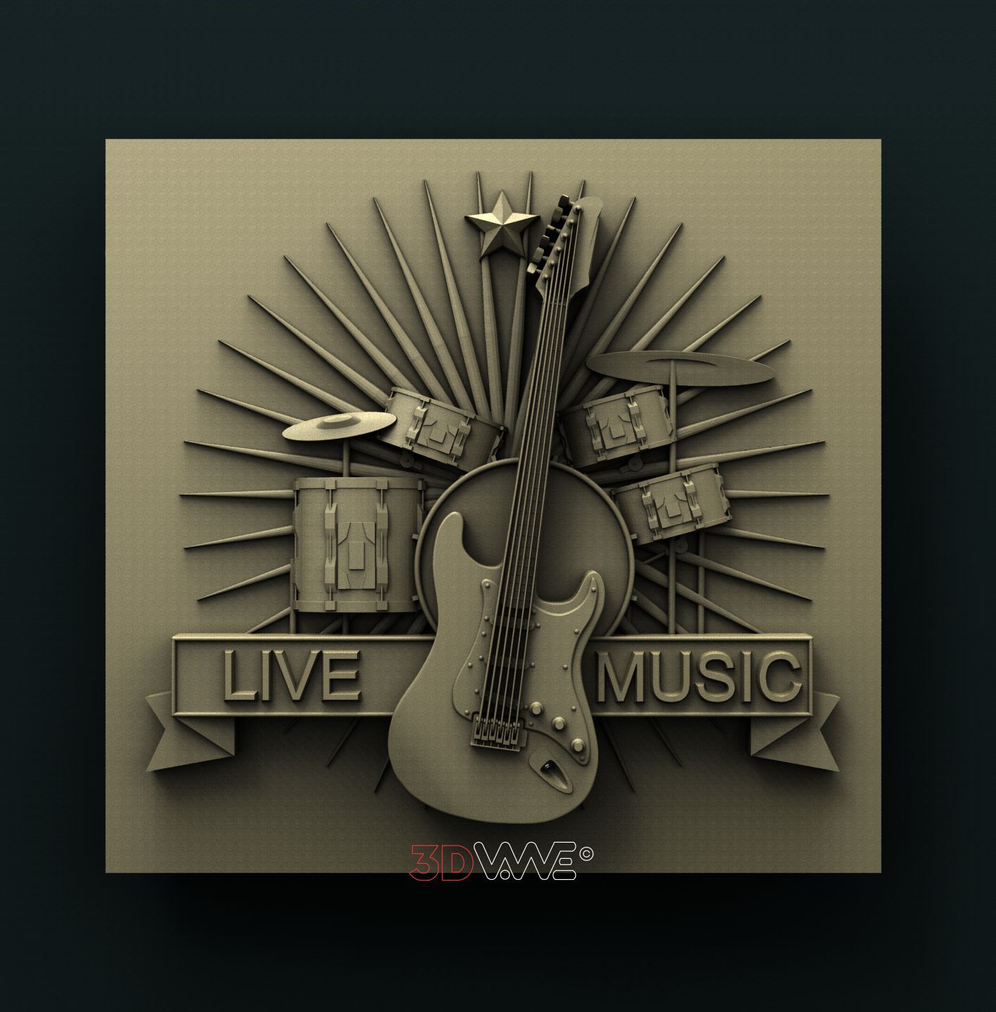 MUSIC SIGN 3D STL - - 3DWave.us