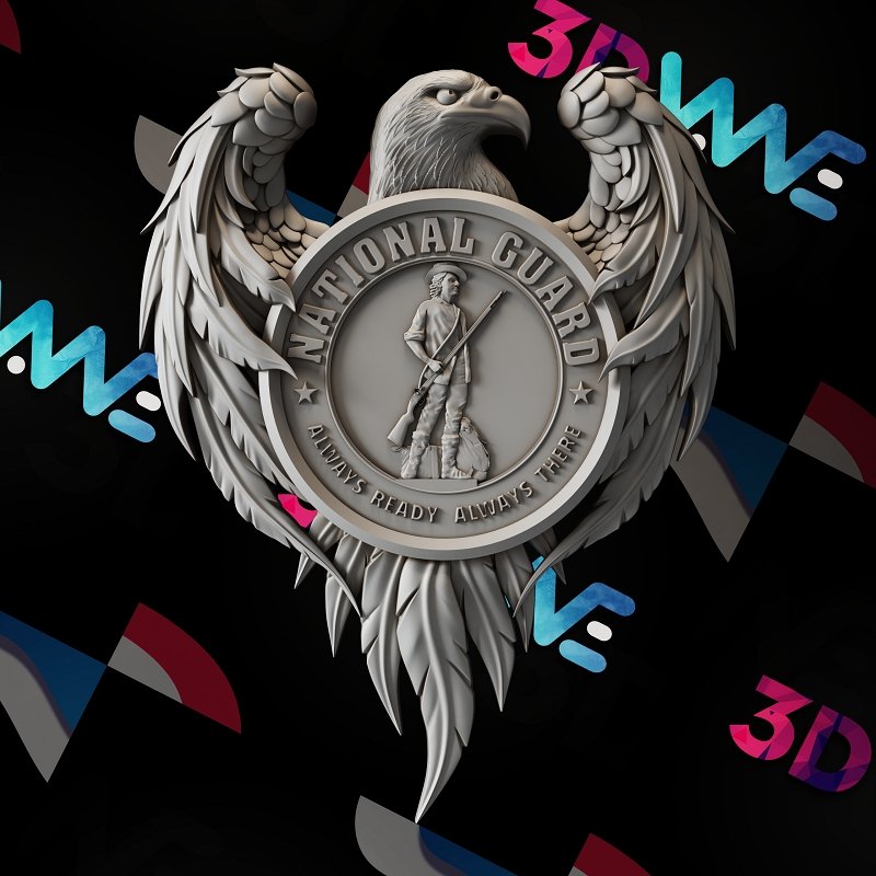 NATIONAL GUARD EAGLE 3d stl - 3DWave.us