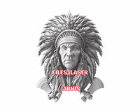Thumbnail for Native american 3d illusion & laser-ready files - 3DWave.us