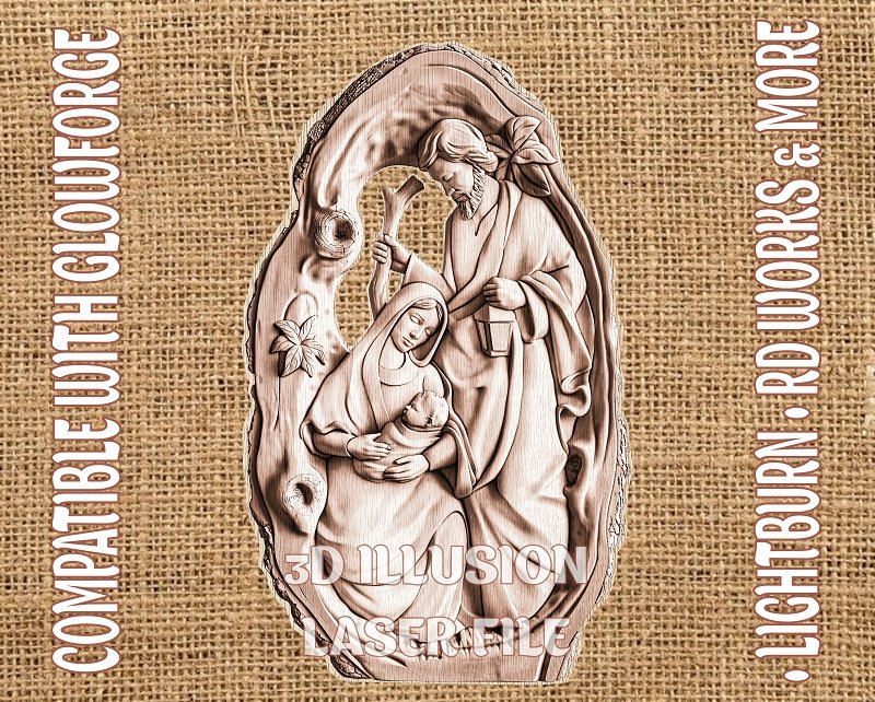 NATIVITY 3d illusion & laser-ready file 3DWave.us