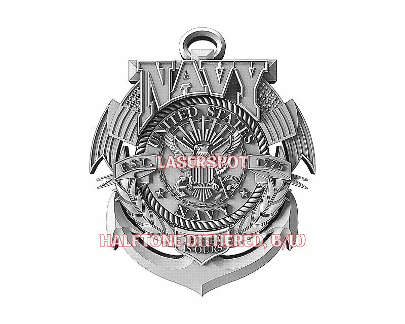 Navy 3d illusion & laser-ready files - 3DWave.us