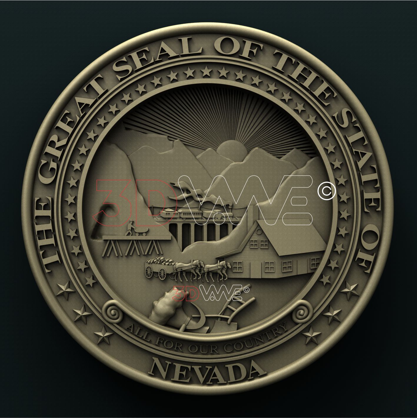 NEVADA STATE SEAL 3D STL 3DWave
