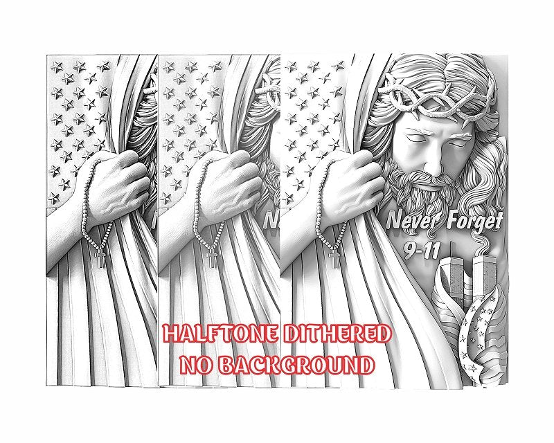 NEVER FORGET 3d illusion & laser-ready files 3DWave.us