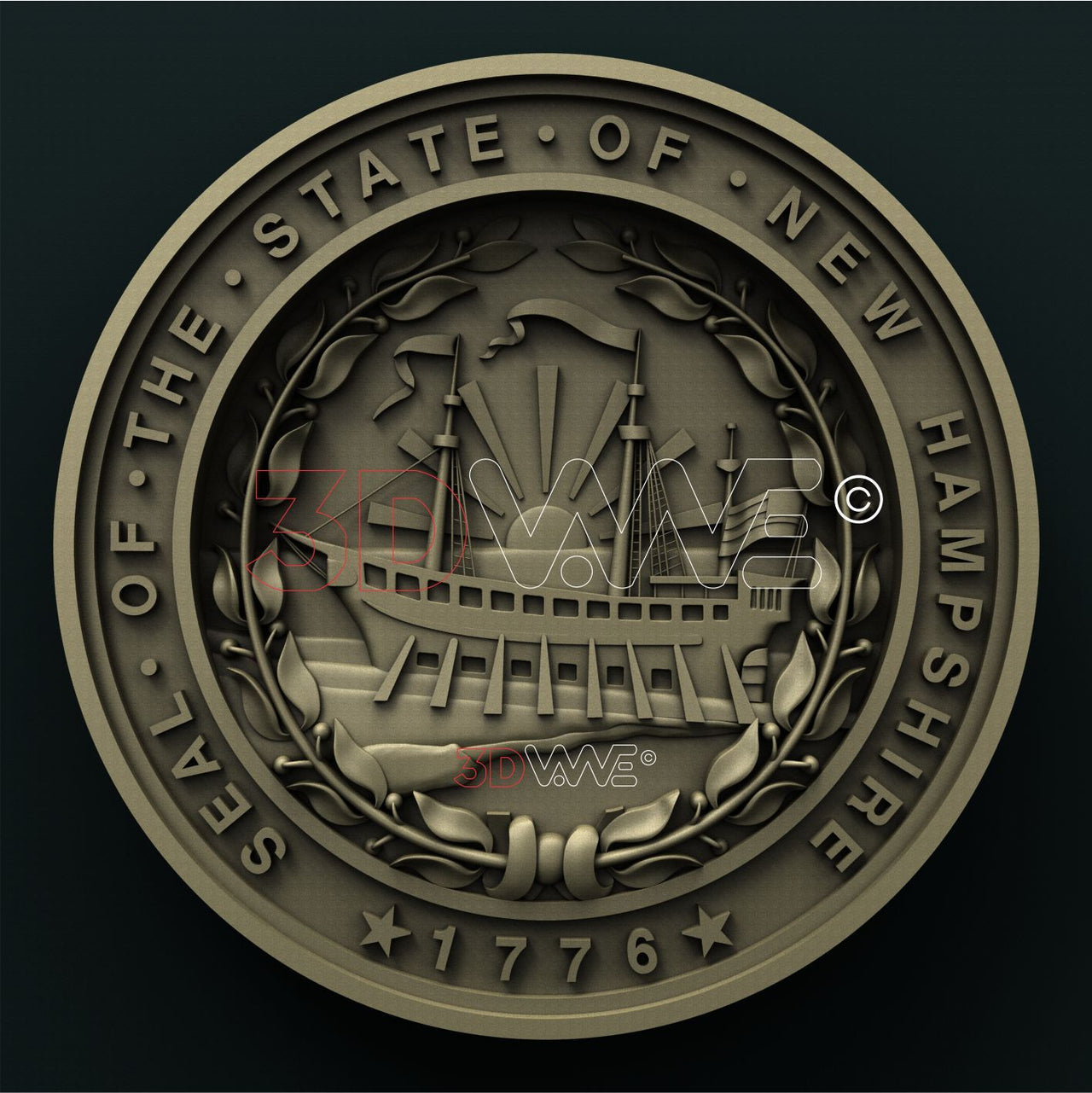 NEW HAMPSHIRE STATE SEAL 3D STL 3DWave