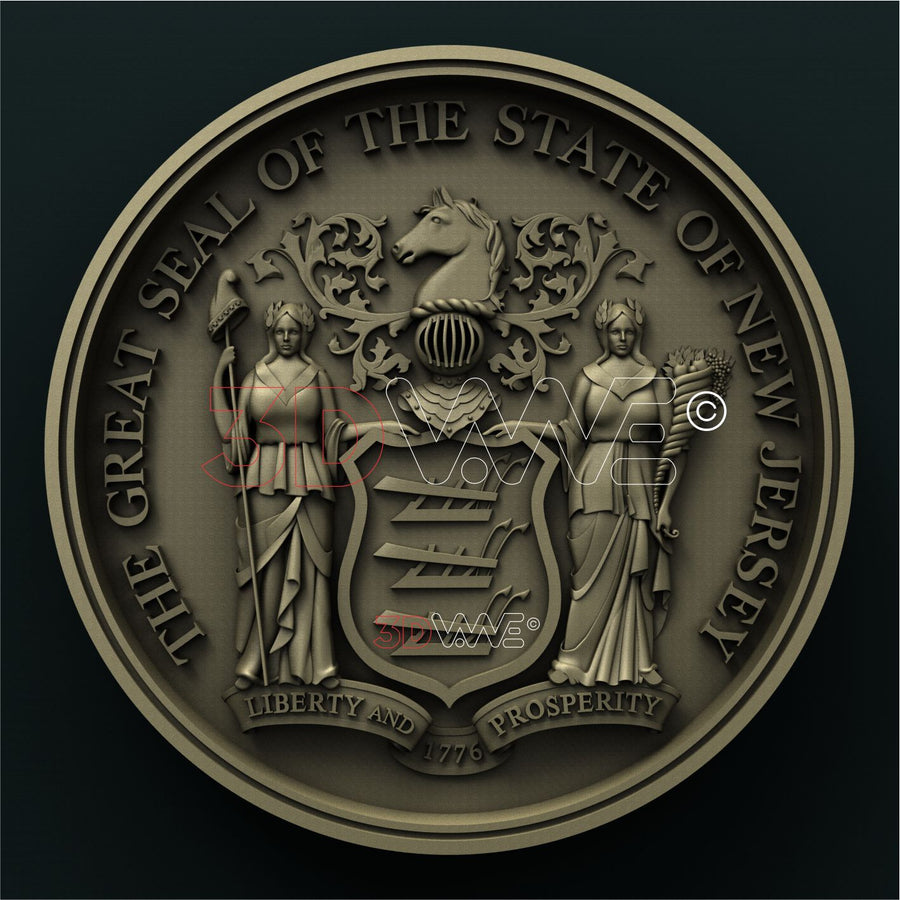 NEW JERSEY STATE SEAL 3D STL 3DWave