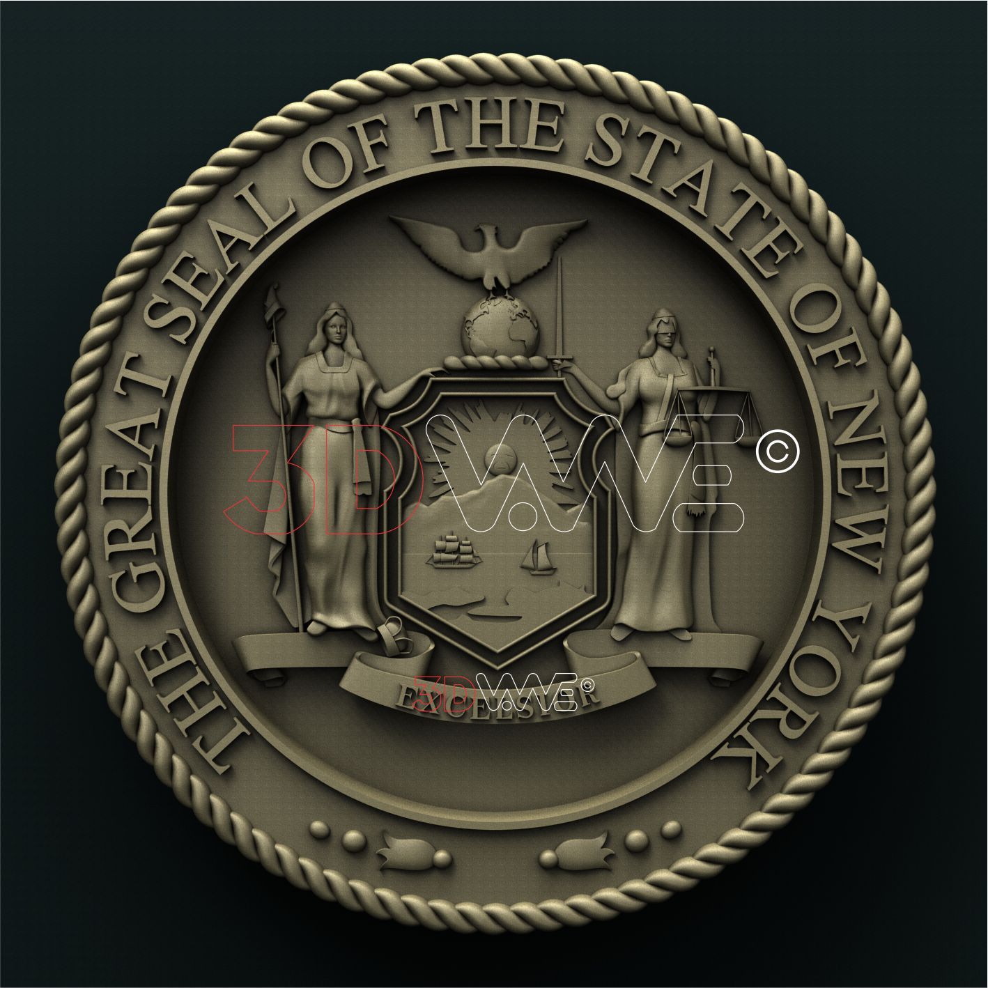 NEW YORK STATE SEAL 3D STL 3DWave