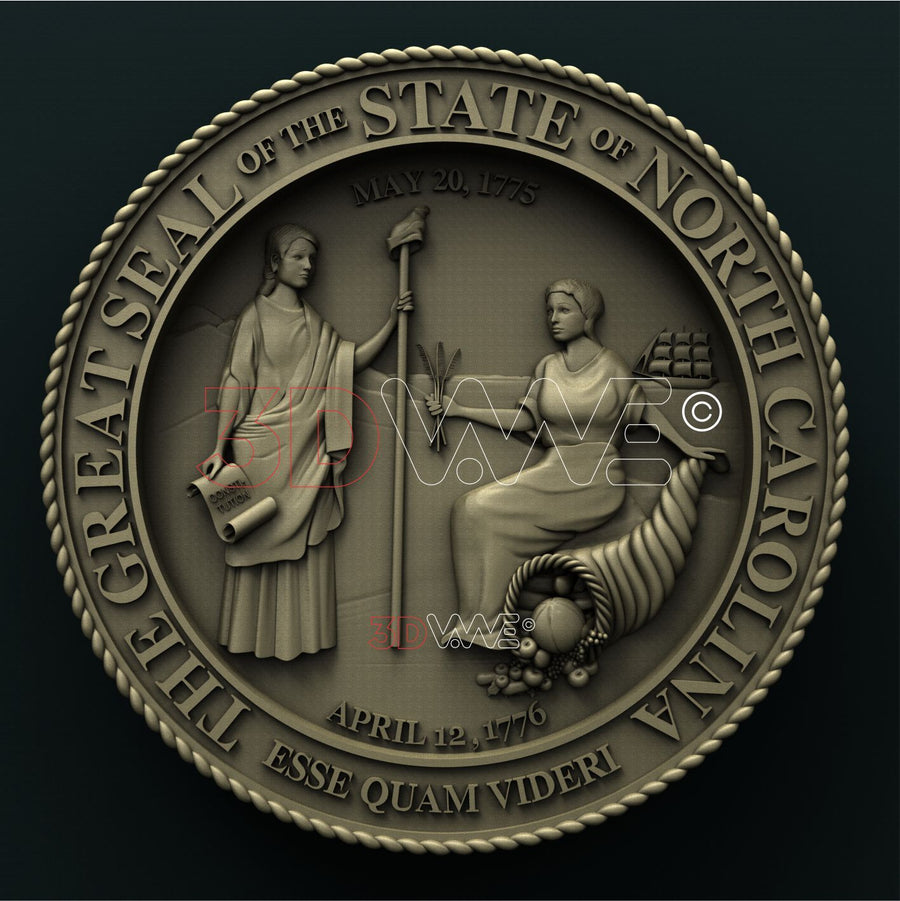 NORTH CAROLINA STATE SEAL 3D STL 3DWave
