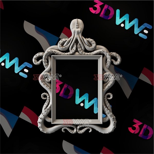 OCTOPUS MIRROR FRAME 3d stl 3DWave.us