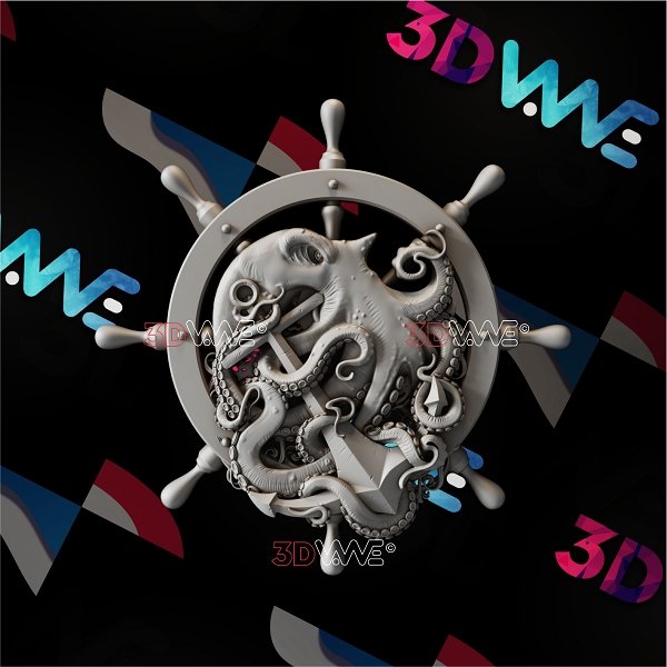 OCTOPUS ON WHEEL 3d stl 3DWave.us