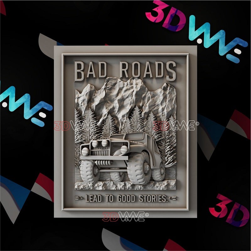OFF ROAD CAR SIGN 3d stl 3DWave.us
