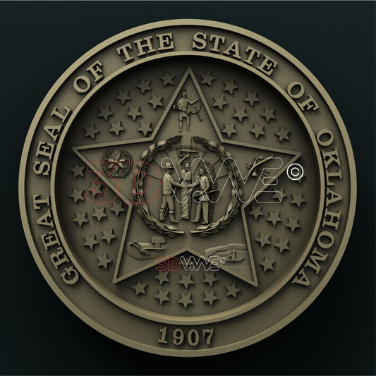 OKLAHOMA STATE SEAL 3D STL 3DWave