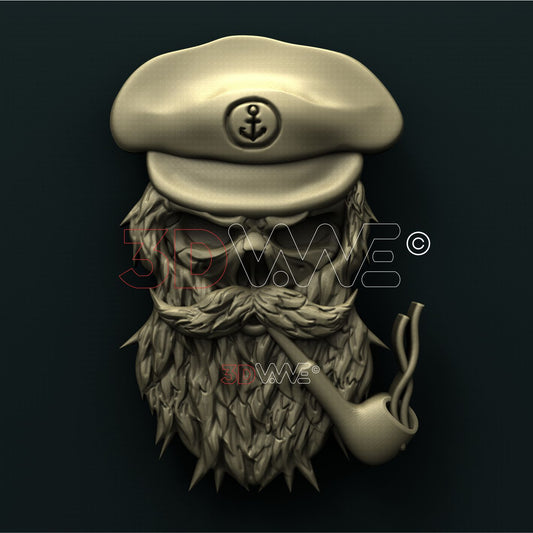 OLD SAILOR SKULL 3D STL 3DWave