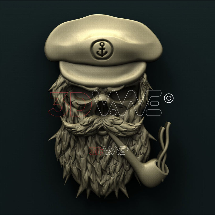 OLD SAILOR SKULL 3D STL 3DWave