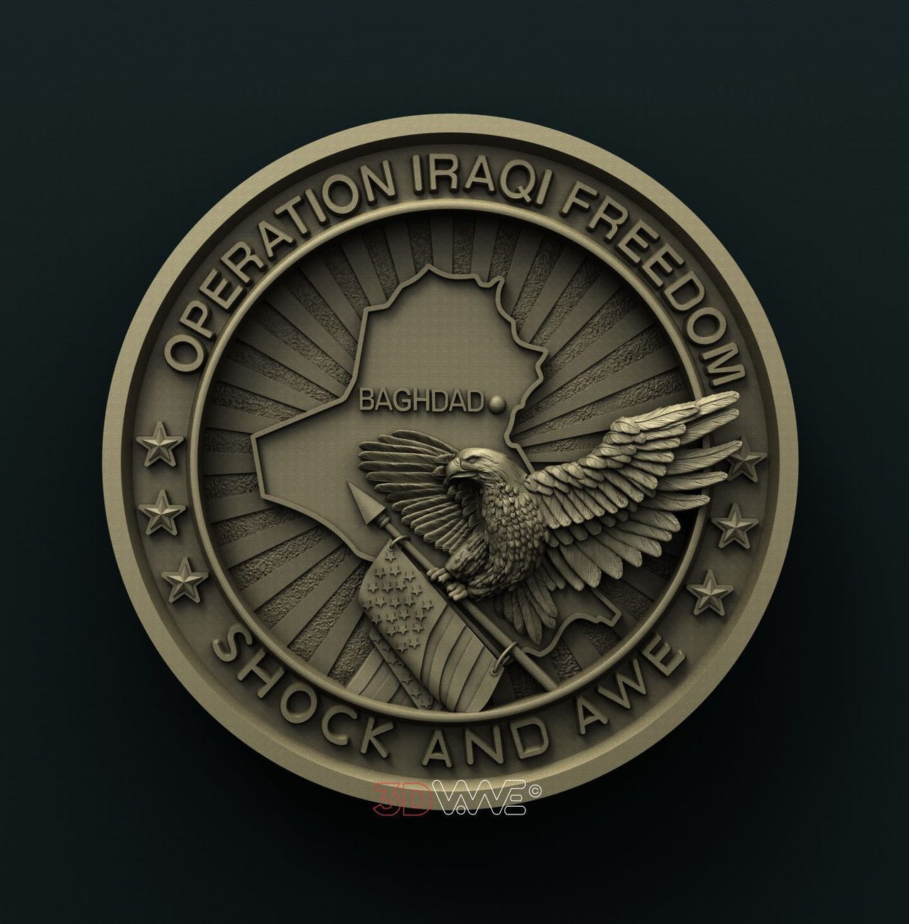 OPERATION IRAQI FREEDOM MEDALLION 3D STL 3DWave