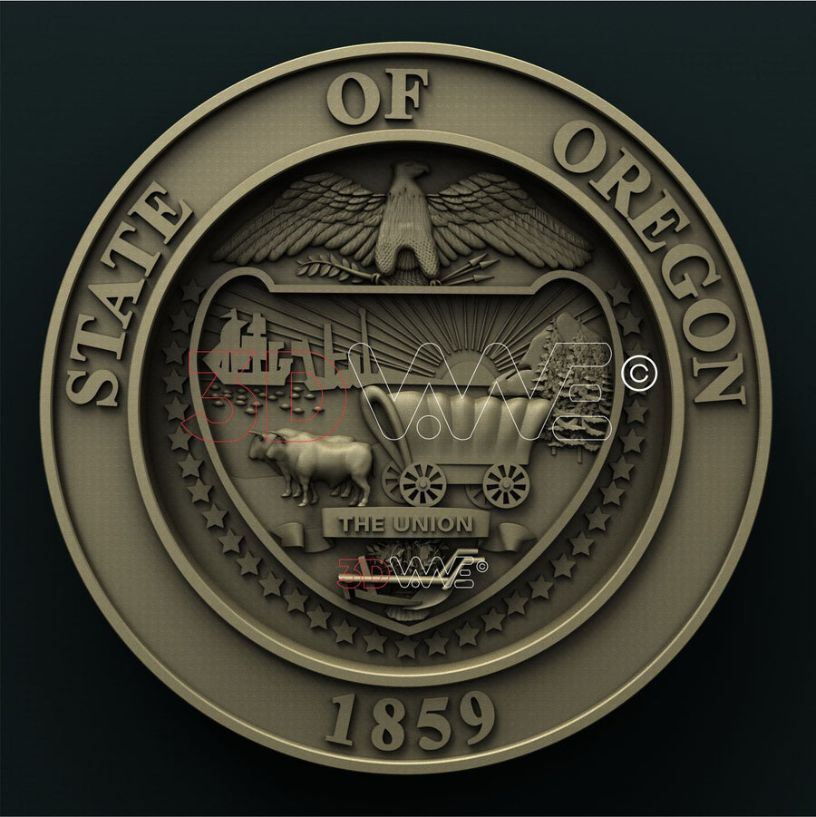 OREGON STATE SEAL 3D STL 3DWave