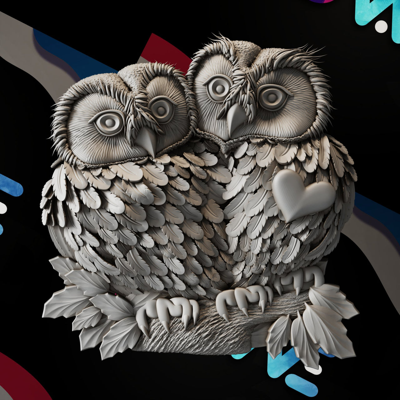 Owls 3d stl - 3DWave.us