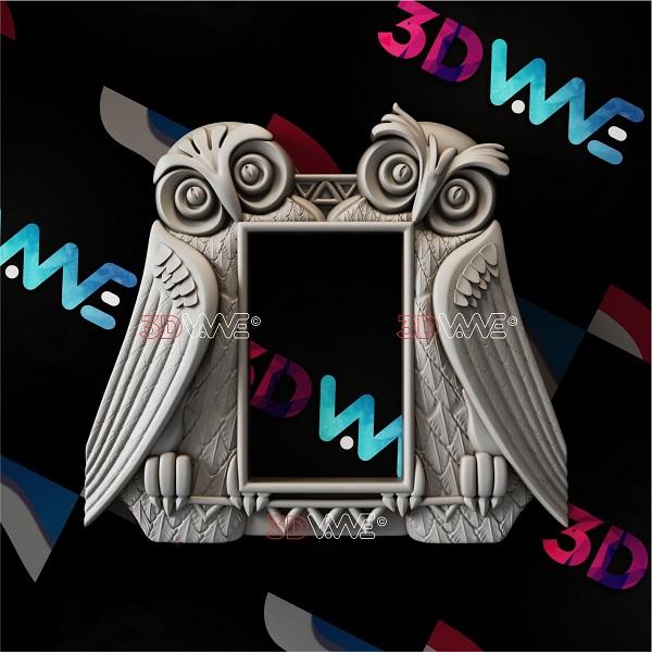 OWLS PICTURE FRAME 3d stl 3DWave.us