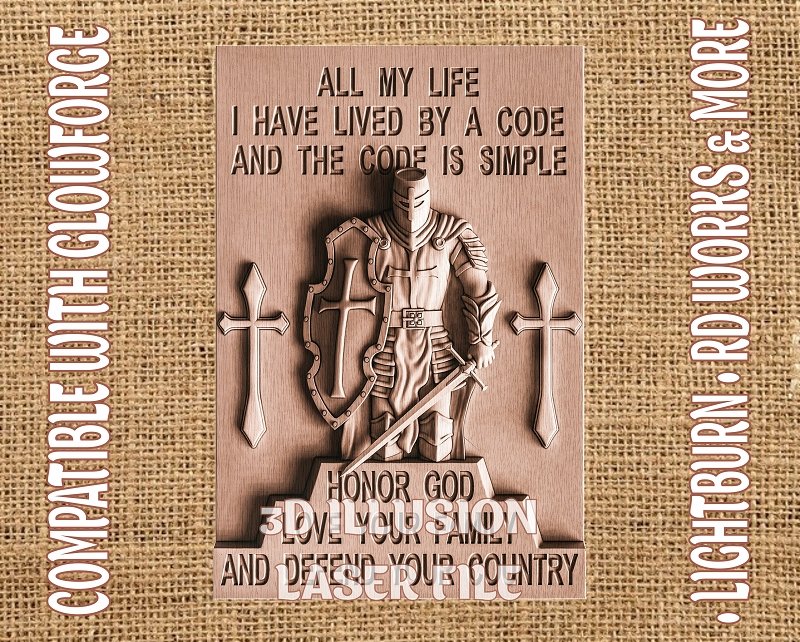 PATRIOT RILES 3d illusion & laser-ready file 3DWave.us