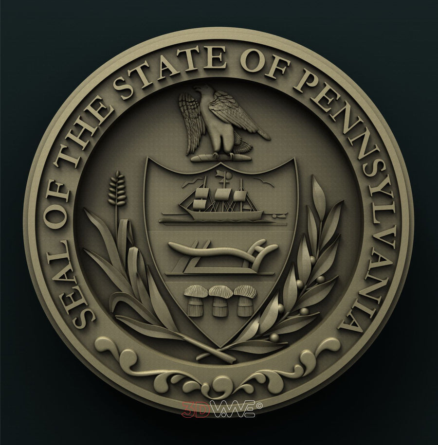PENNSYLVANIA STATE SEAL 3D STL 3DWave