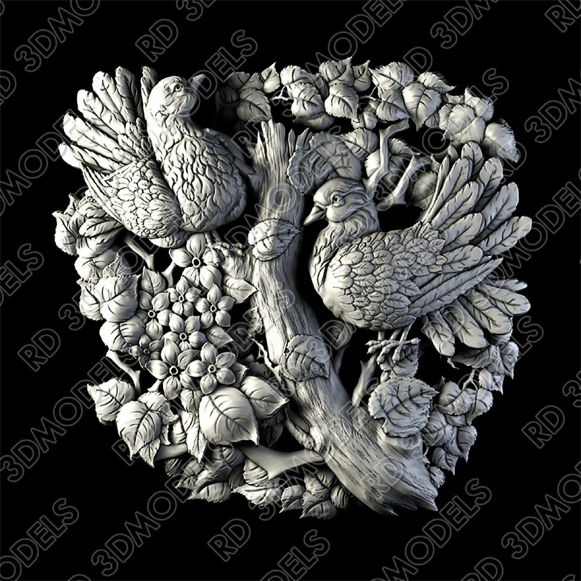 Pigeons 3d stl - 3DWave.us