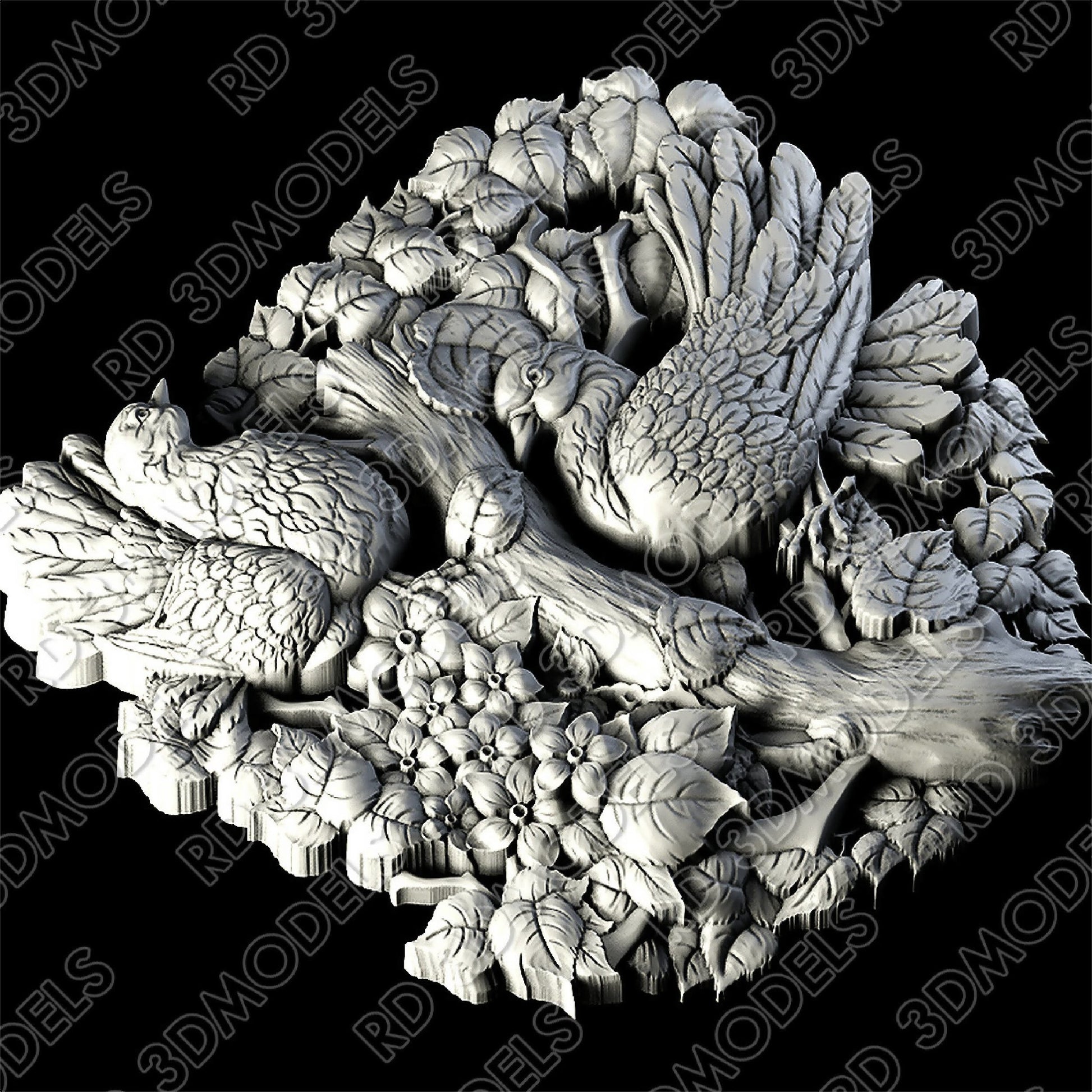 Pigeons 3d stl - 3DWave.us