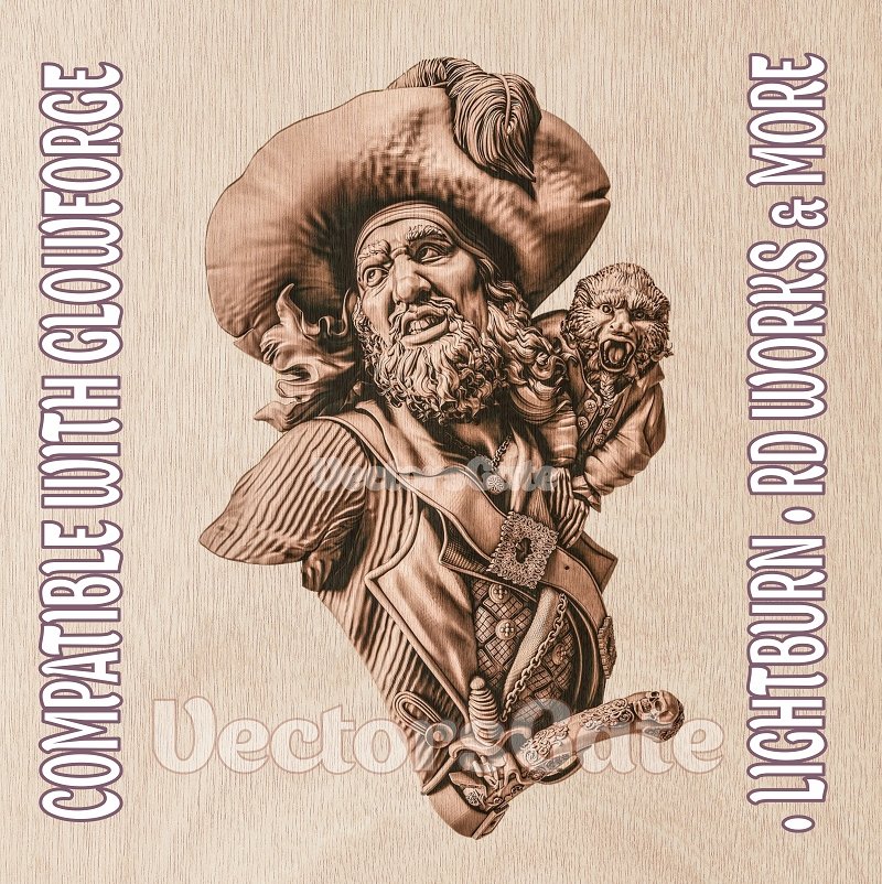 PIRATE 3d illusion & laser -ready file 3DWave.us