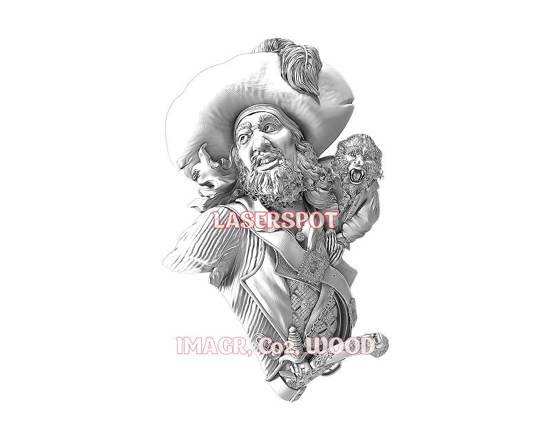 Pirate 3d illusion & laser-ready files - 3DWave.us