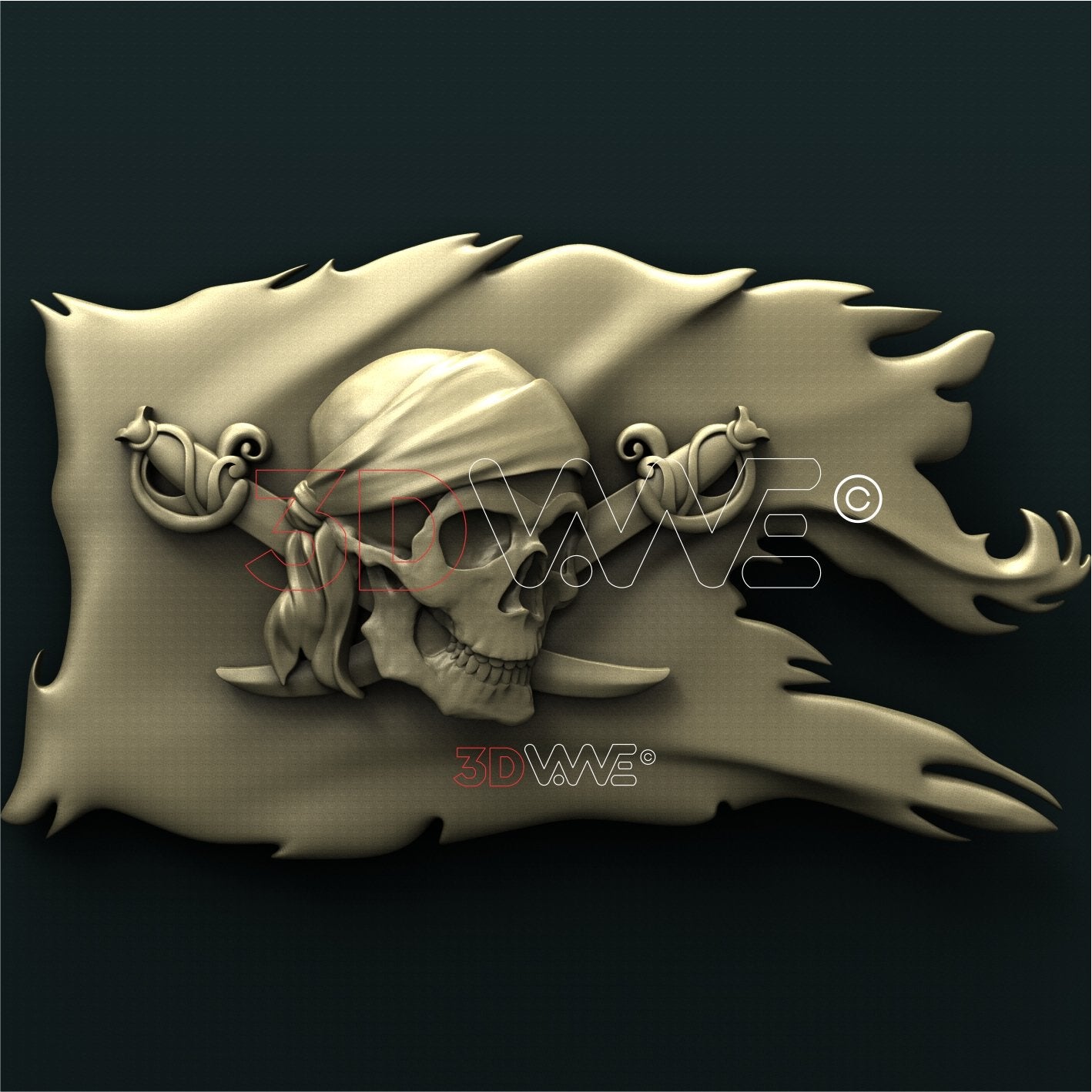 PIRATE FLAG 3D STL 3DWave