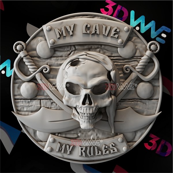 Pirate sign 3d stl - 3DWave.us