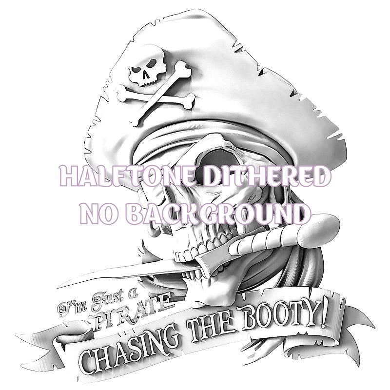 PIRATE SKULL 3d illusion & laser -ready file 3DWave.us