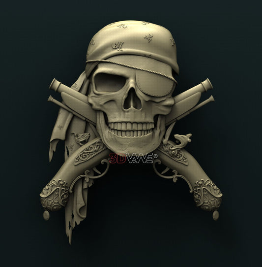 PIRATE SKULL 3D STL 3DWave