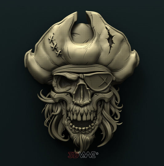 PIRATE SKULL 3D STL 3DWave