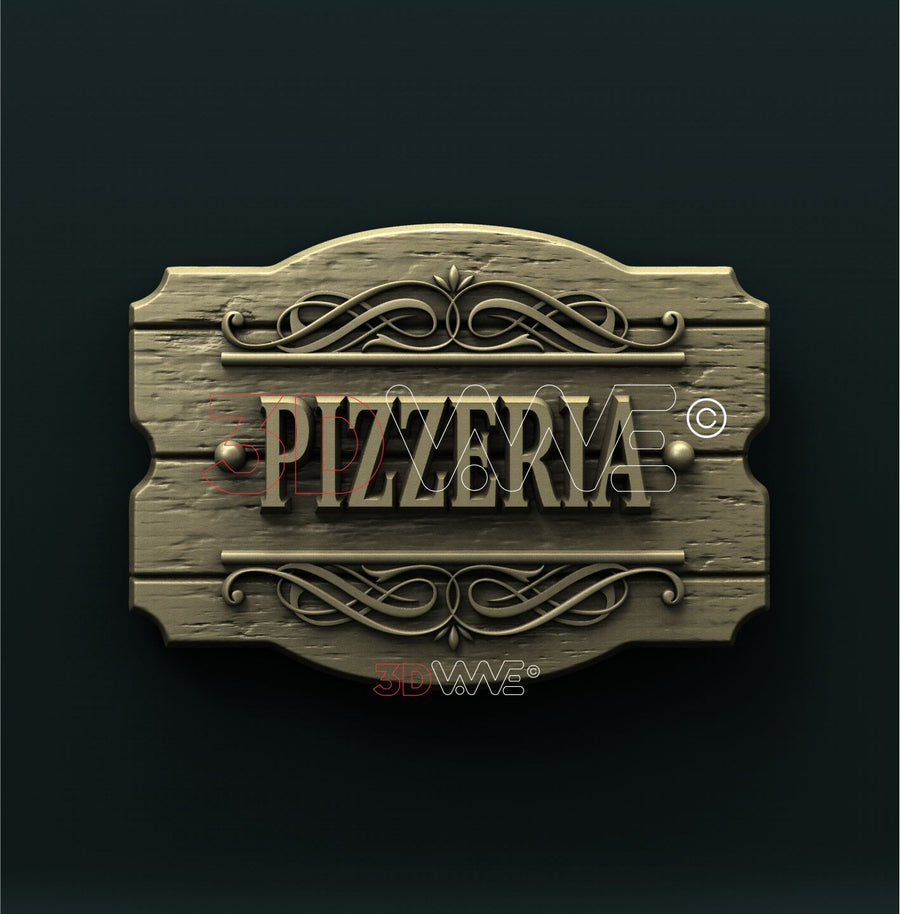 PIZZERIA SIGN 3D STL 3DWave