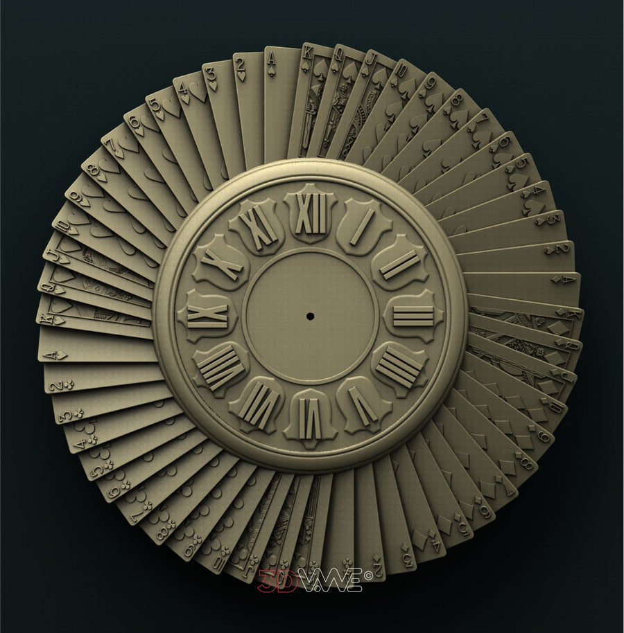 POKER WALL CLOCK 3D STL 3DWave