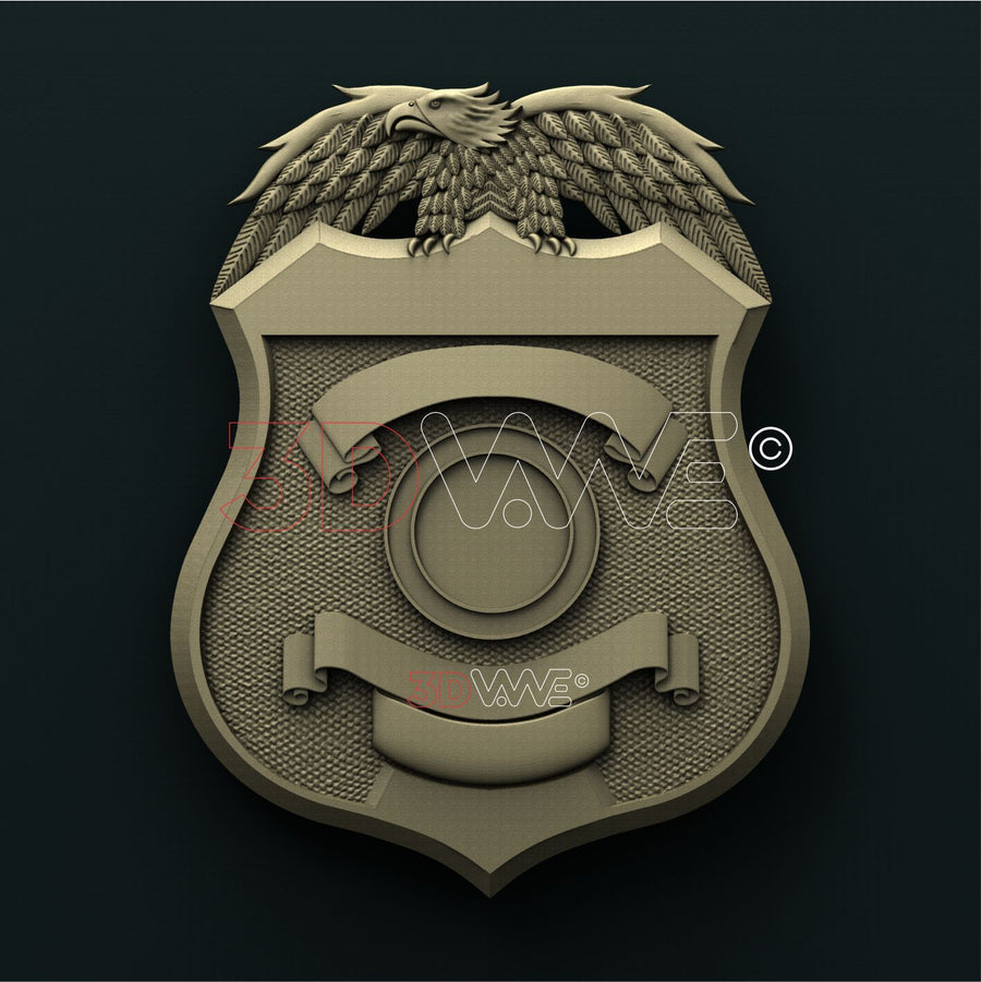 POLICE BADGE 3D STL 3DWave