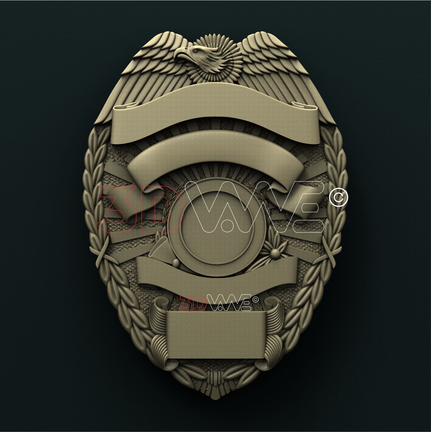 POLICE BADGE 3D STL 3DWave