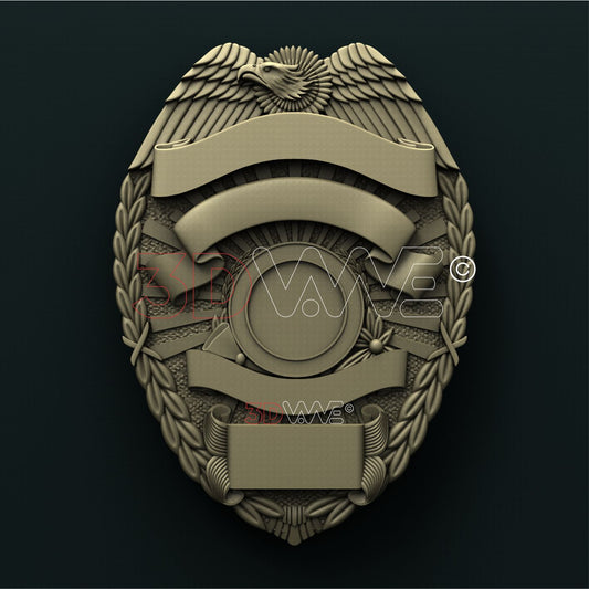 POLICE BADGE 3D STL 3DWave