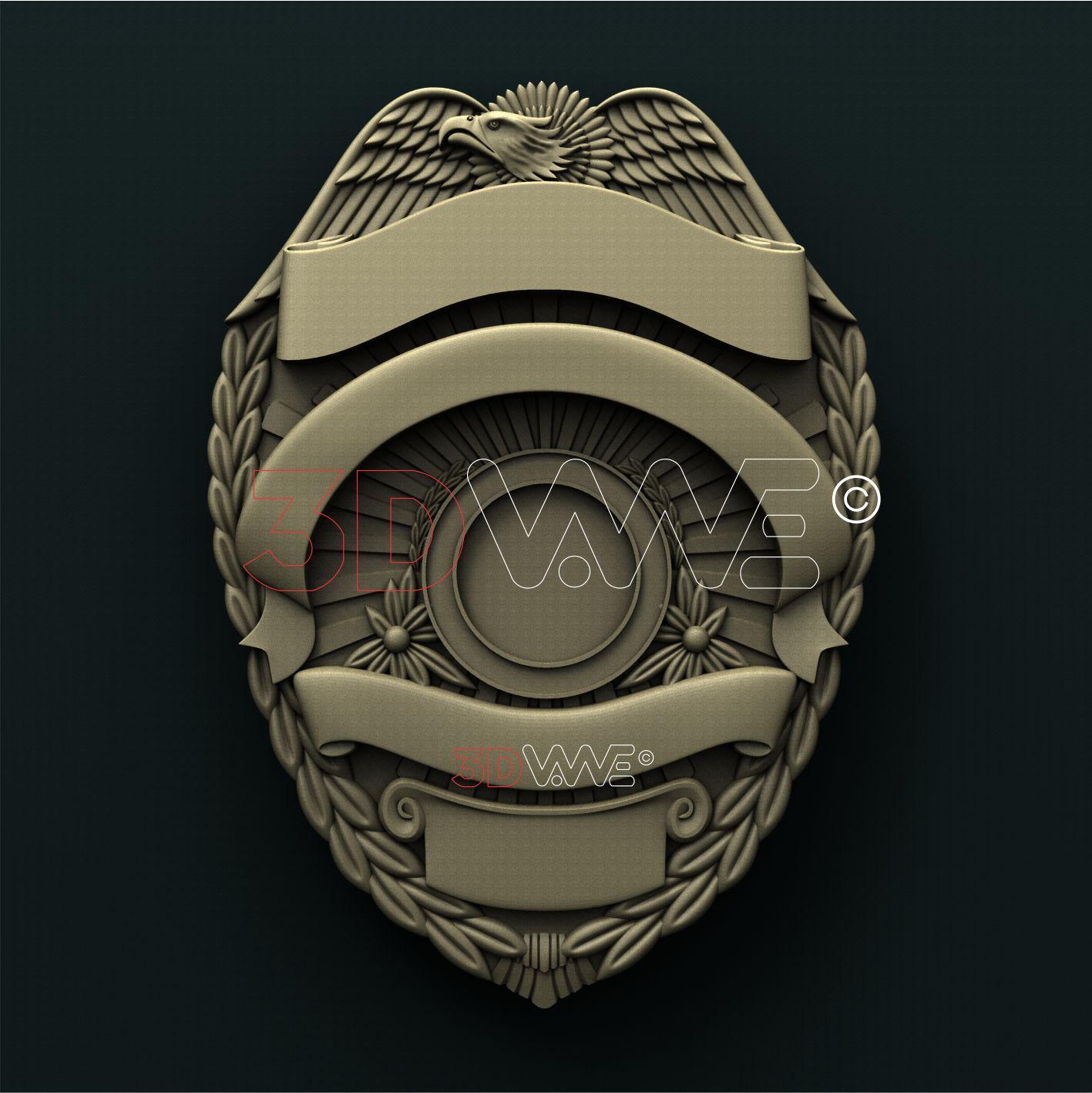 POLICE BADGE 3D STL 3DWave