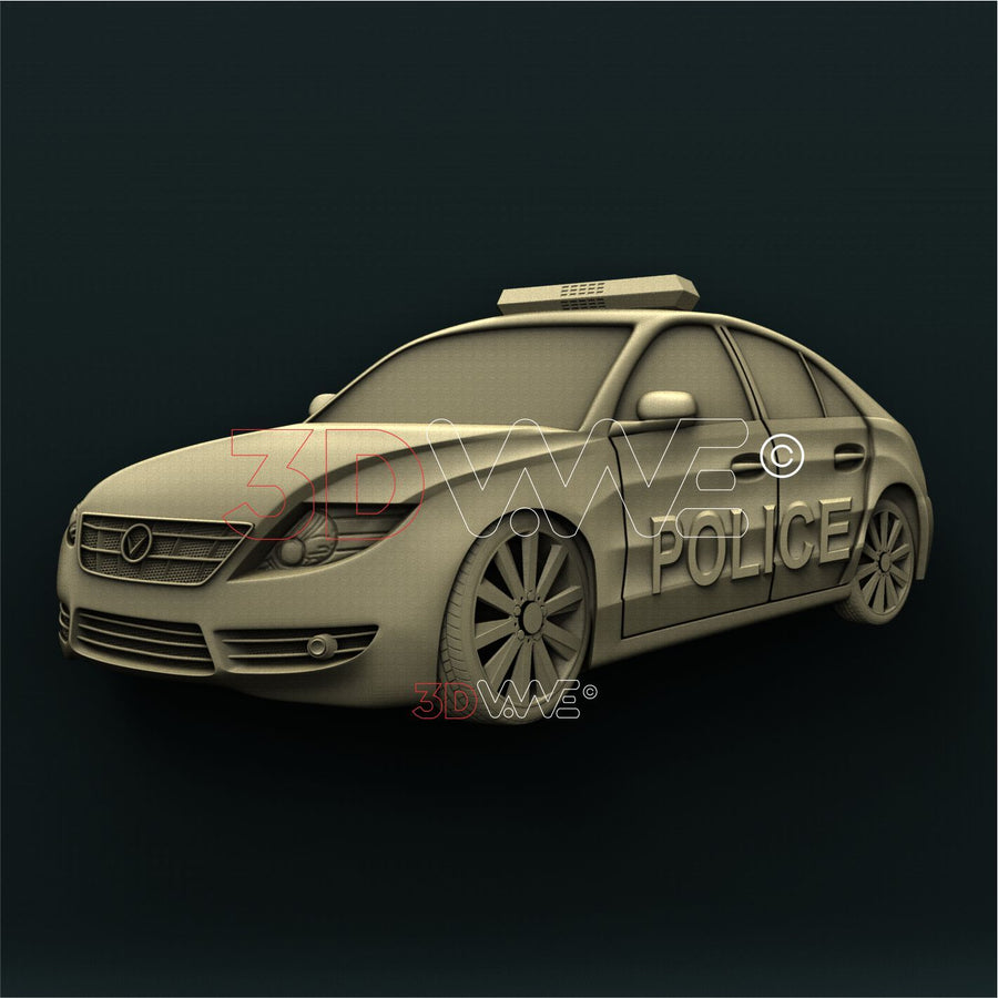 POLICE CAR 3D STL 3DWave