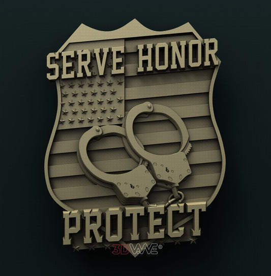 POLICE SHIELD 3D STL 3DWave