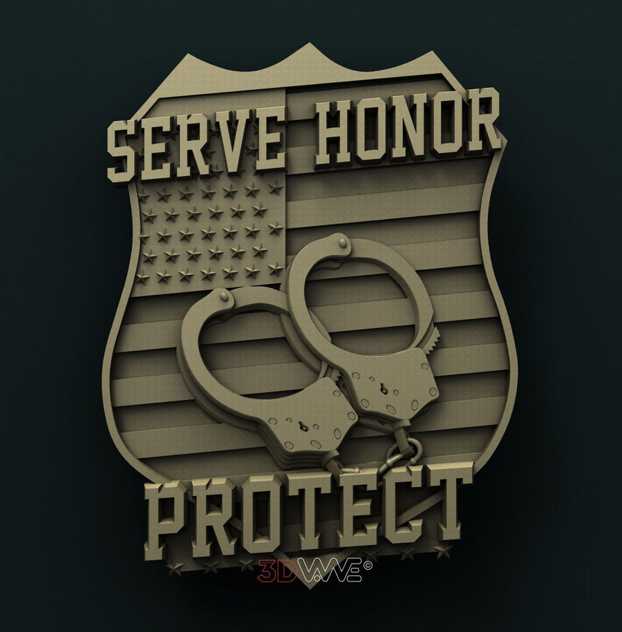 POLICE SHIELD 3D STL 3DWave