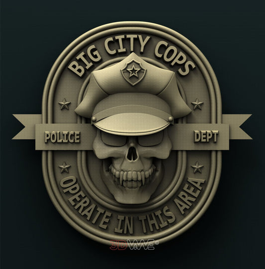 POLICEMAN SKULL 3D STL 3DWave