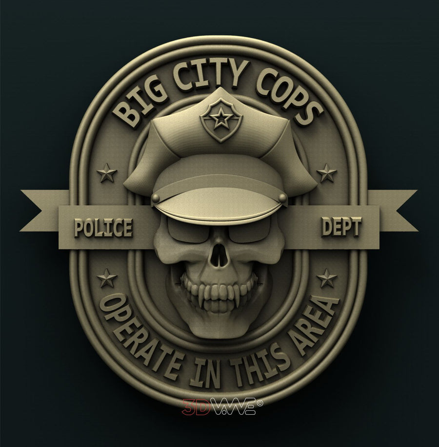 POLICEMAN SKULL 3D STL 3DWave