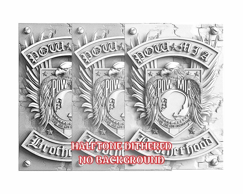 POW MIA 3d illusion & laser-ready file 3DWave.us