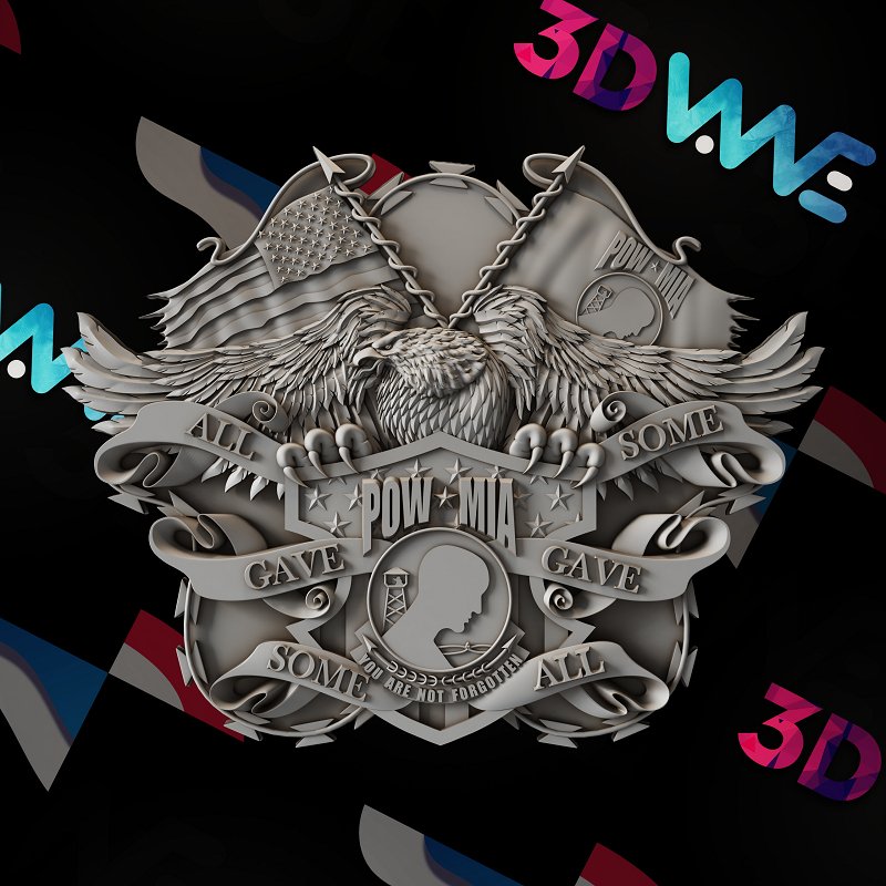 POW MIA 3d stl - 3DWave.us