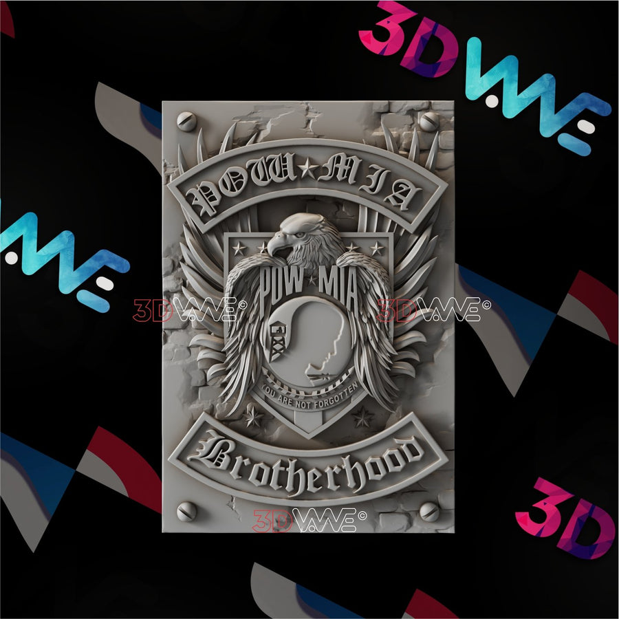 POW MIA BROTHERHOOD 3d stl 3DWave.us