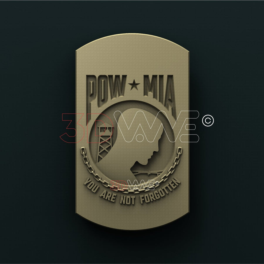 POW MIA DOG TAG 3D STL 3DWave