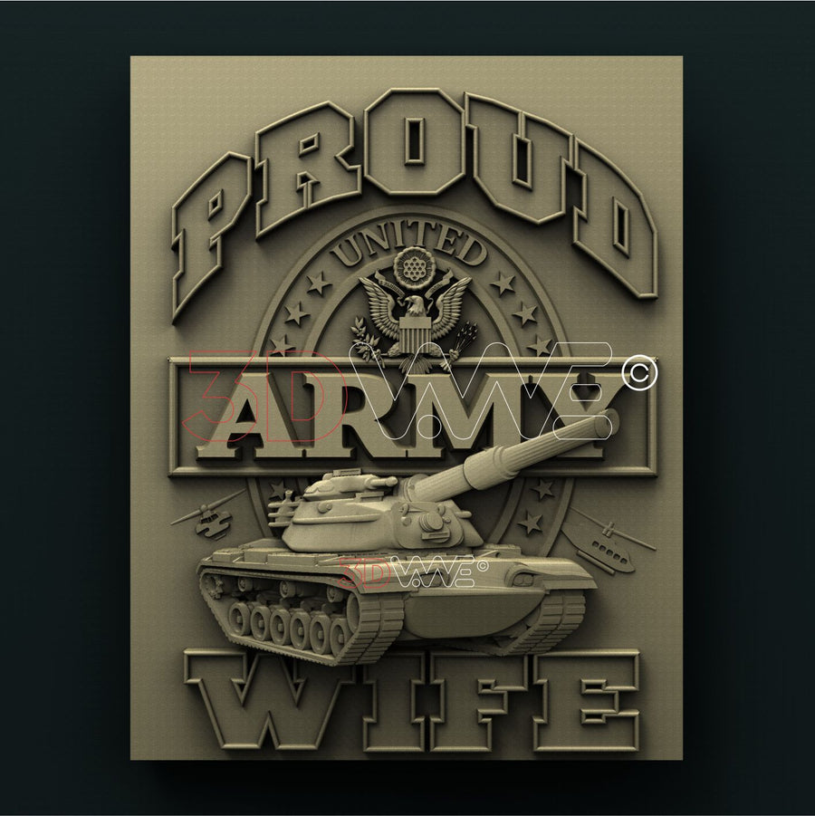 PROUD ARMY WIFE 3D STL 3DWave